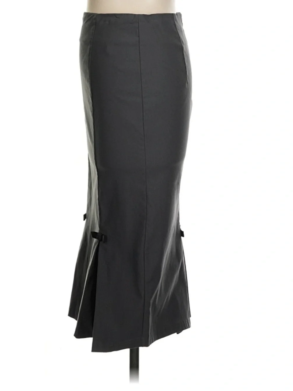 Belle Poque Charcoal Pencil Midi Skirt with Bow Detail, Small, EUC
